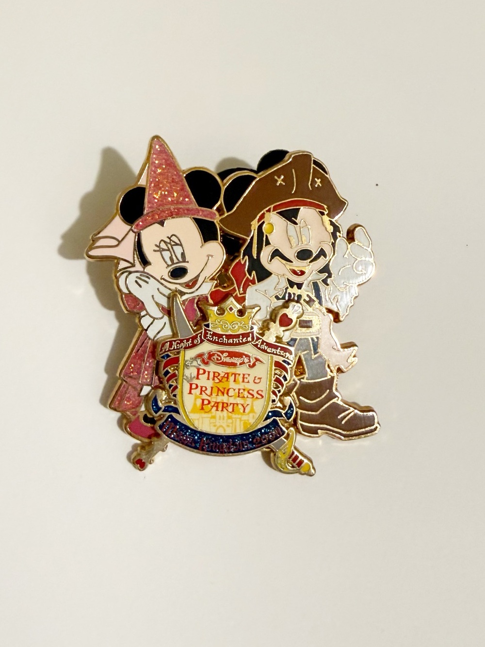 Disney Pirate & Princess Party Enamel Pin - Pink & Brown